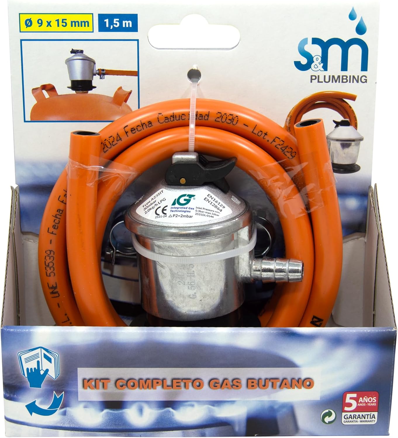 Thumbnail 1 de S&M kit butano 1,5 m 2 abrazaderas