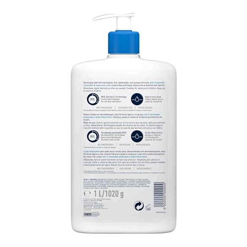 Detalle 2 de CeraVe Loción Hidratante para Piel Seca a Muy Seca (Ceramidas + Ácido Hialurónico) – Rostro y Cuerpo