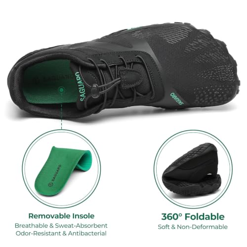Detalle 2 de SAGUARO Barefoot Zapatillas Minimalistas para Mujer, Zero Drop, Antideslizante – Vanta Negro Gr.42