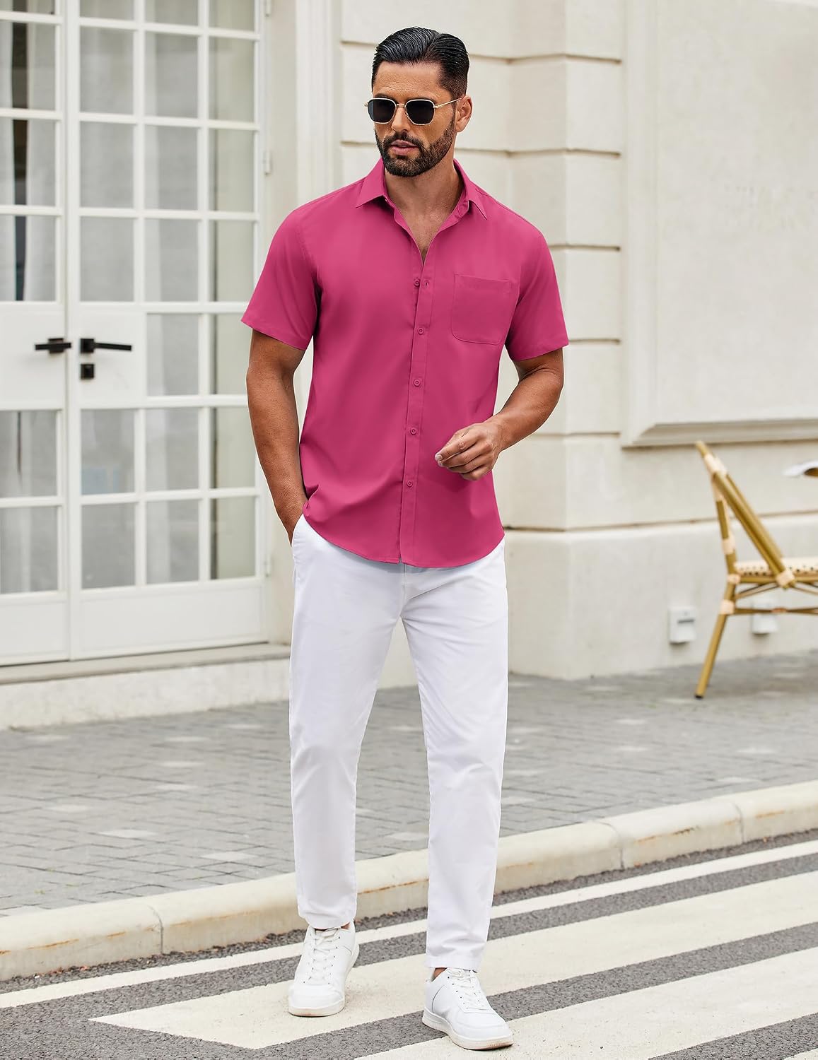 Thumbnail 2 de COOFANDY Men's Short Sleeve Casual Button Down Shirt with Pocket