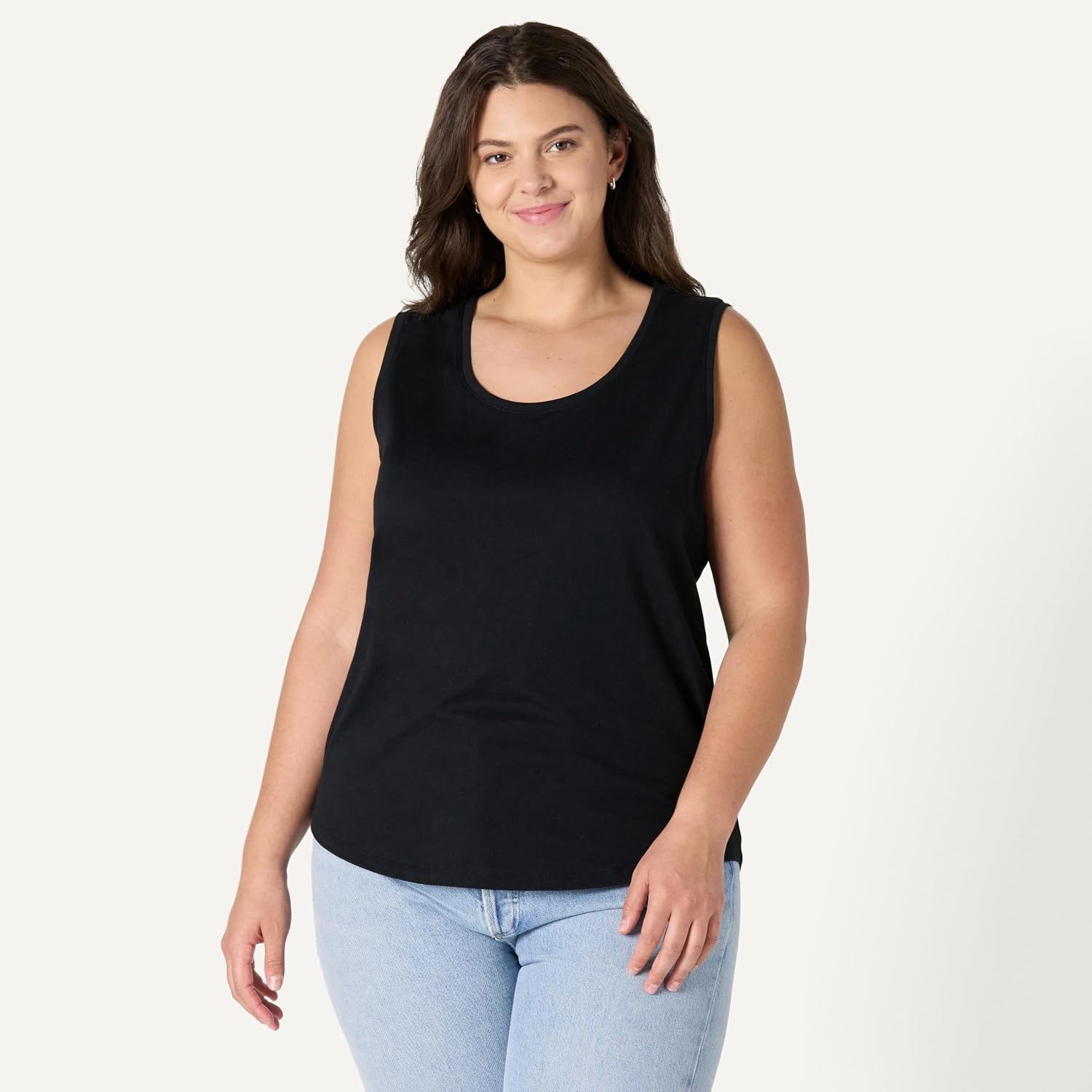 Detalle 1 de Amazon Essentials Damen Regular Fit Ärmelloses Tanktop aus 100% Baumwolle – 2er-Pack