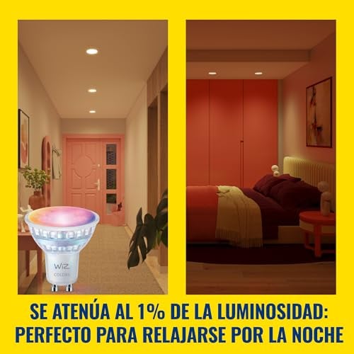 Detalle de WiZ Foco Inteligente LED de cristal GU10 RGB (4 uds) – compatible con Alexa, Google Assistant y Apple Home