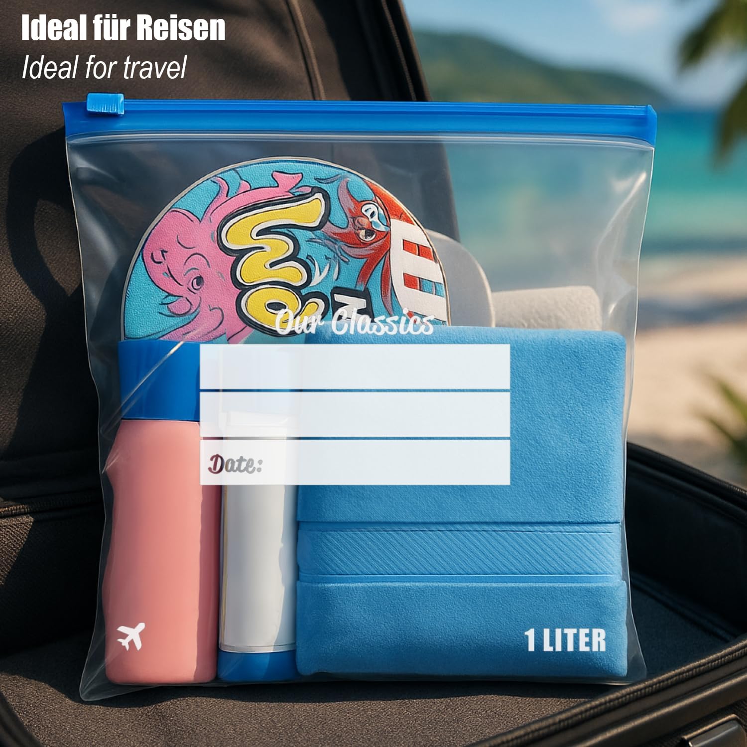 Thumbnail 6 de com-four® 120x sacs de congélation 1 L – sachets alimentaires refermables, 120 pièces