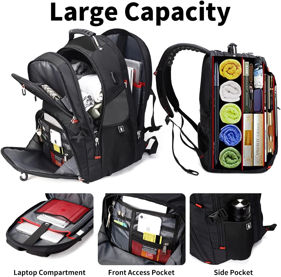 Detalle 2 de SHRRADOO Travel Laptop Backpack 50L