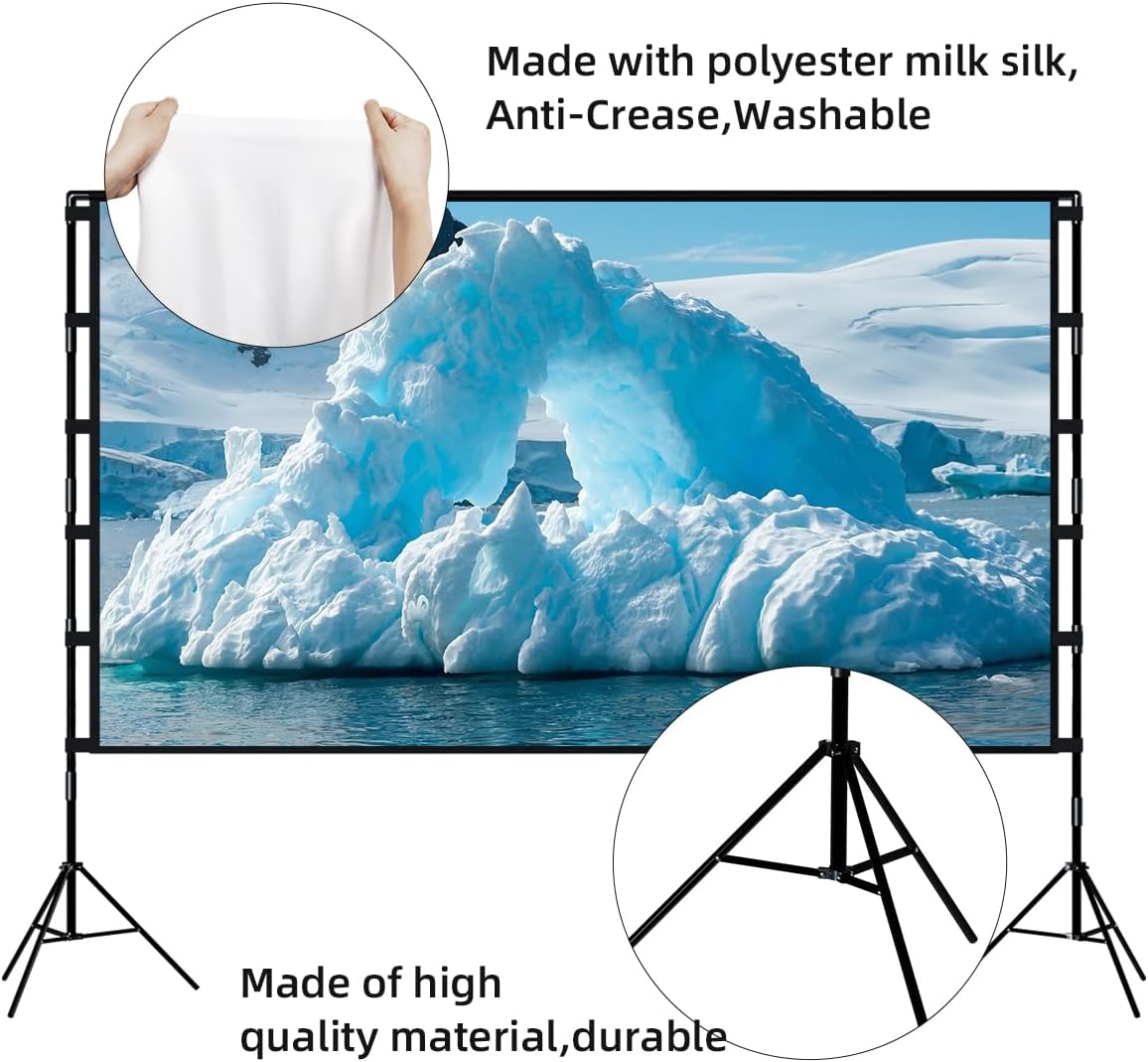 Thumbnail 5 de TOWOND Outdoor Projector Screen with Stand, 120-inch Portable 16:9 (Double-Sided) Foldable Projection Screen