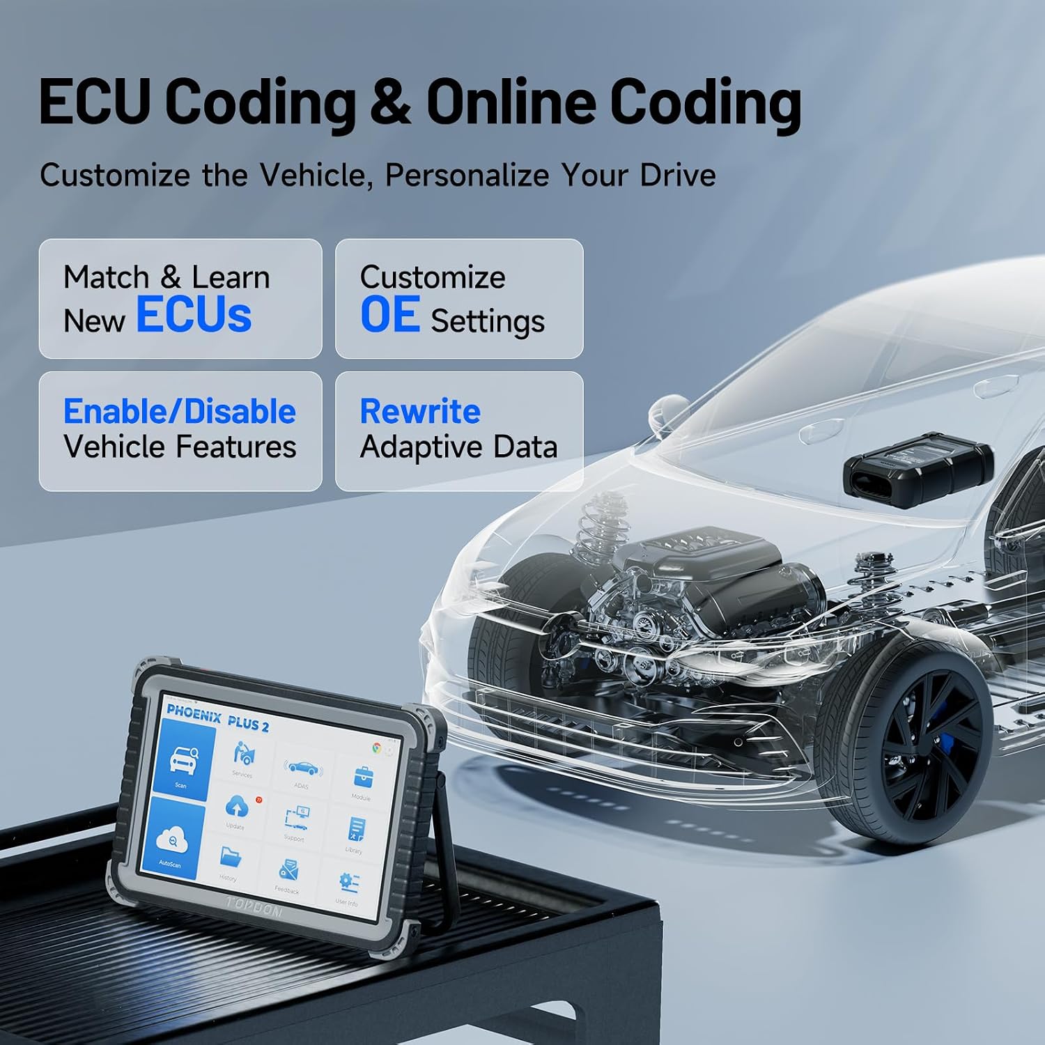 Thumbnail 1 de TOPDON Phoenix Plus Advanced ECU Coding Car Diagnostic Tool