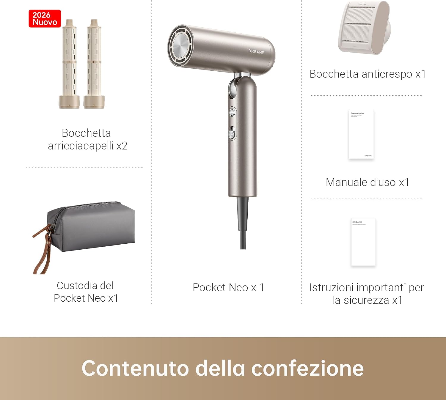Thumbnail 6 de DREAME Pocket Neo asciugacapelli pieghevole ad alta velocità (110.000 giri/min), 300 g