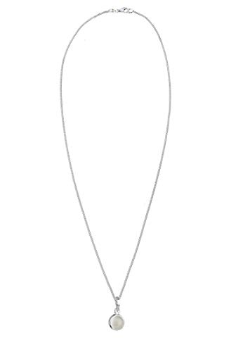 Detalle de Elli Collar Mujer Liso Colgante Piedra Lunar Plata 925 💍