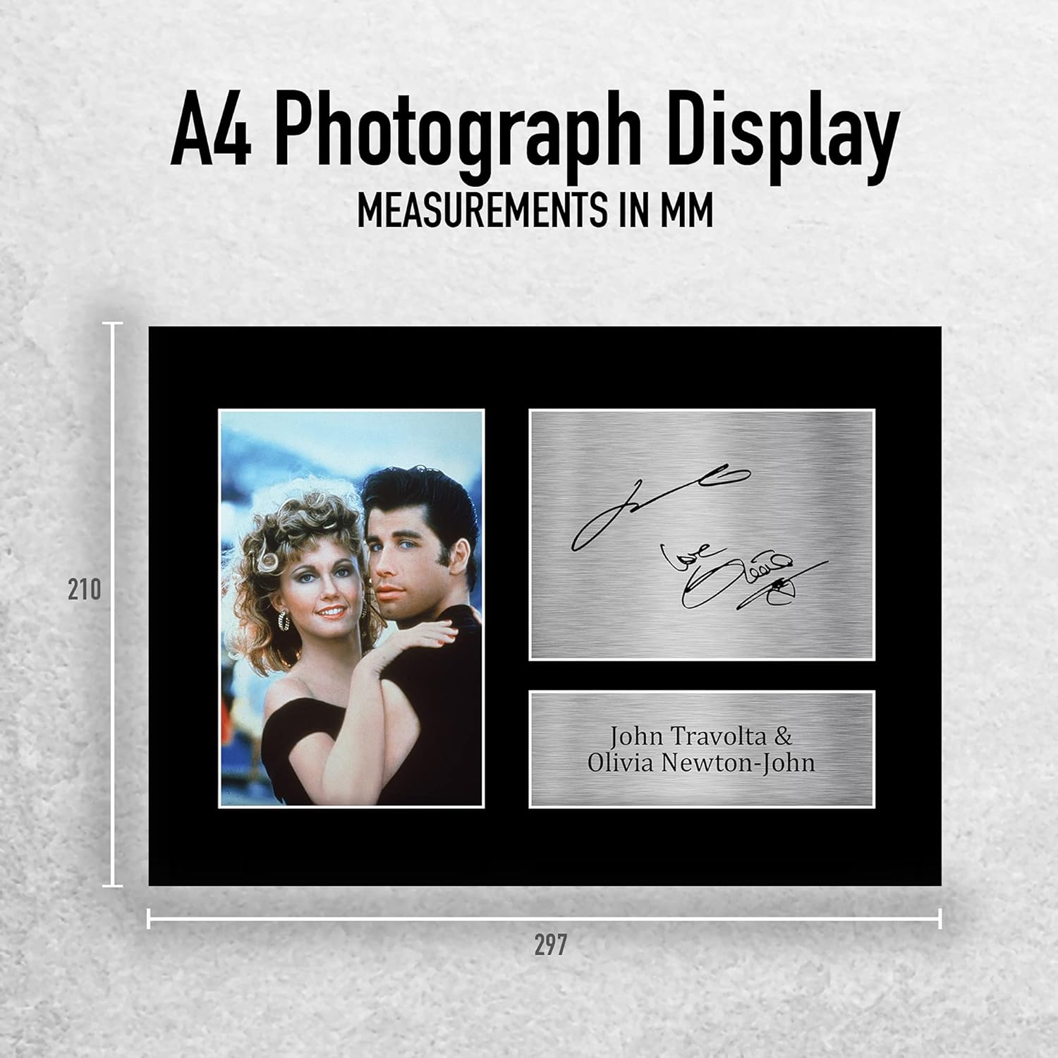 Thumbnail 1 de HWC Trading A4 John Travolta & Olivia Newton-John Grease gifts printed signed autograph picture (A4 movie memorabilia)
