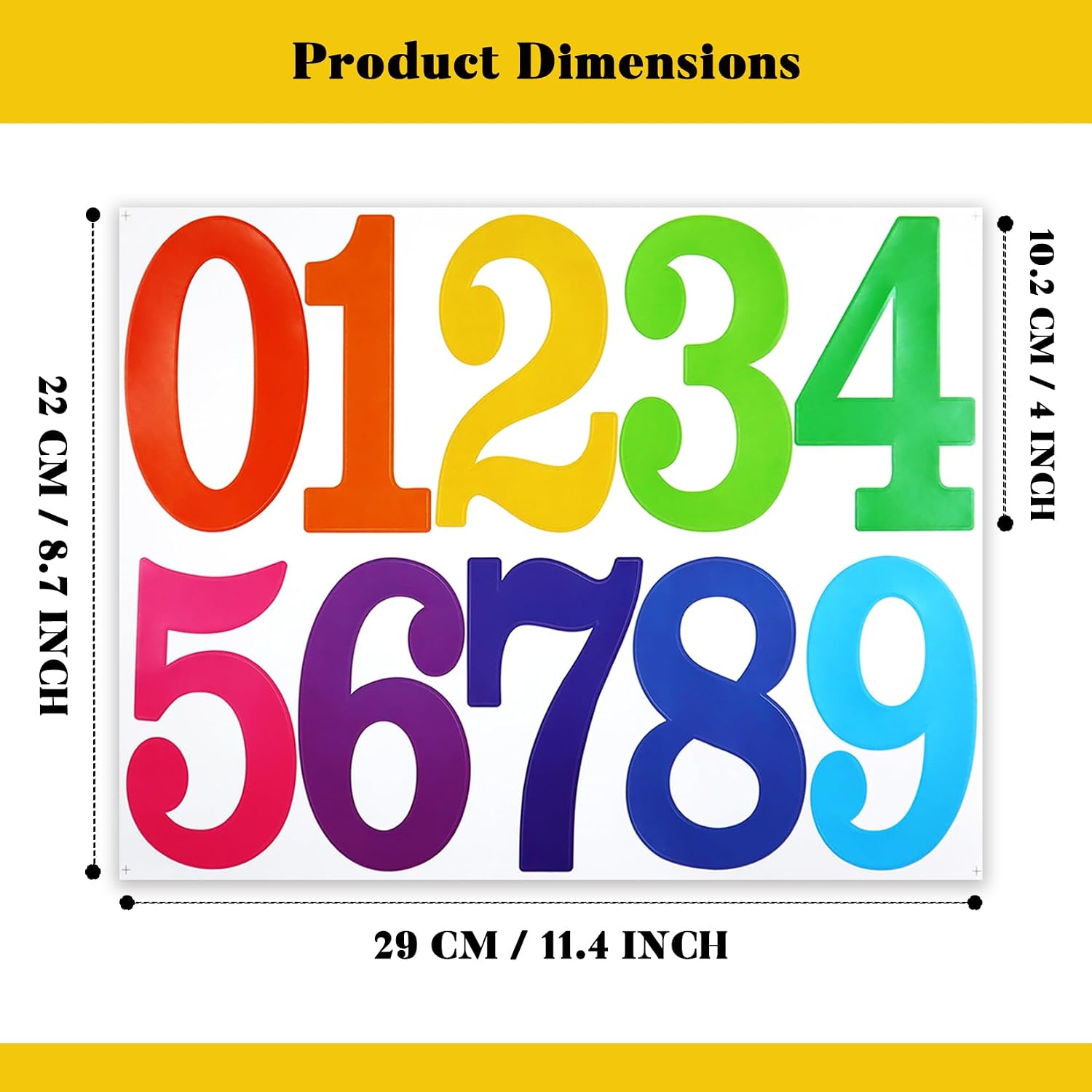Detalle 2 de BINLINHONGO Number Stickers 4-Inch