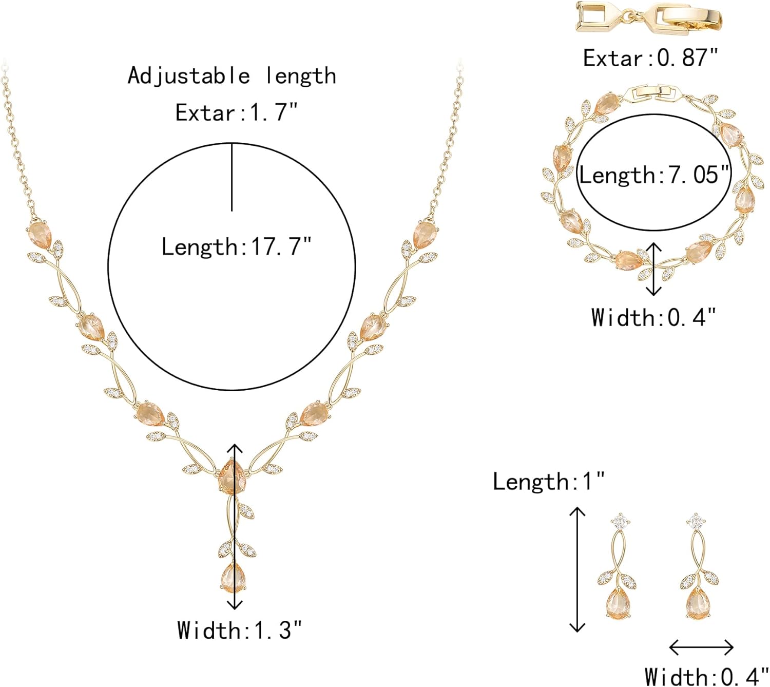Thumbnail 4 de Set gioielli Clearine in zirconi: collana, orecchini e bracciale per cerimonie e ballo di fine anno