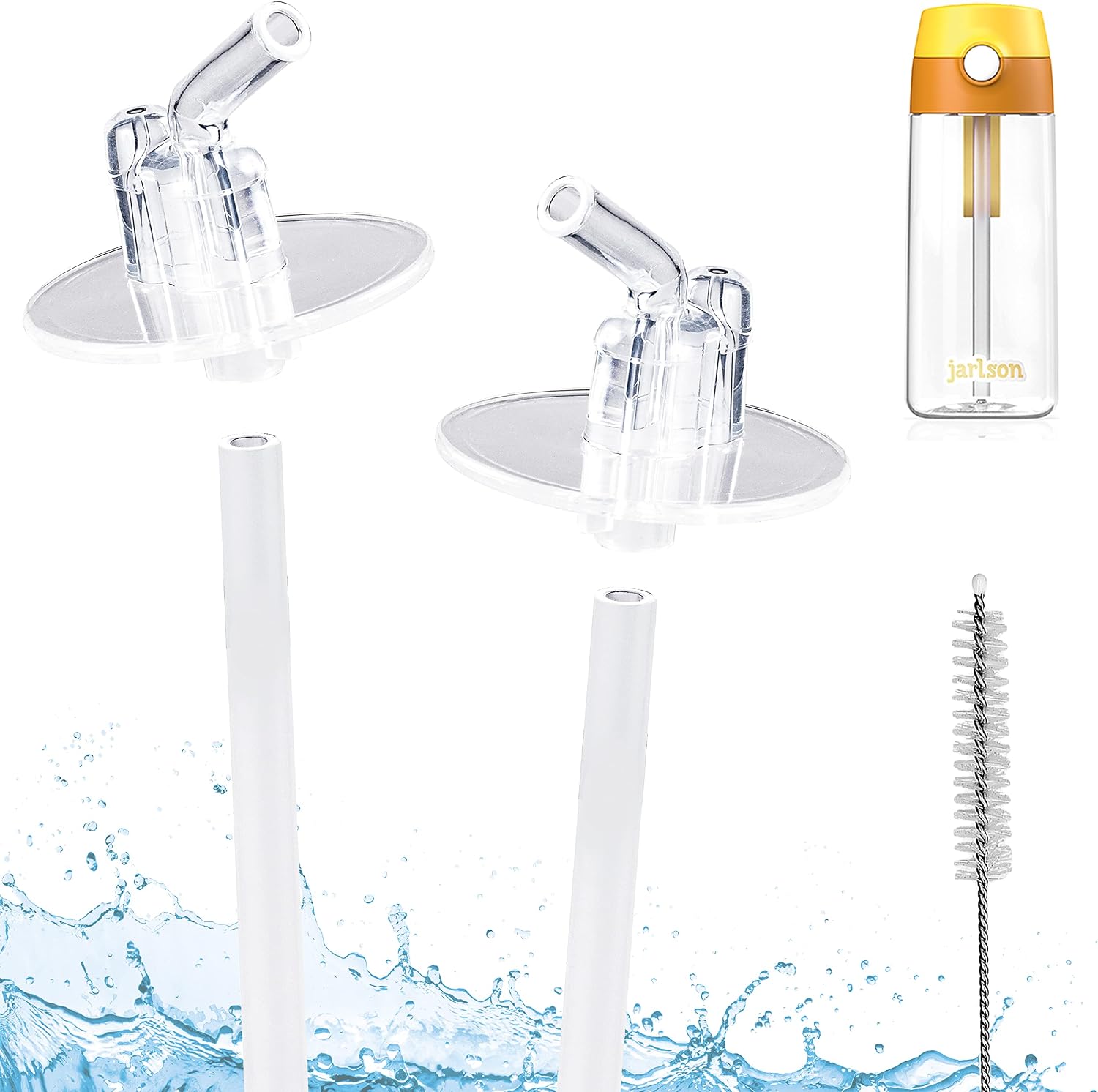 Detalle 2 de Jarlson Cannucce di Ricambio per Borraccia 350 ml – 2 Bocchini in Silicone + 2 Estensioni PE
