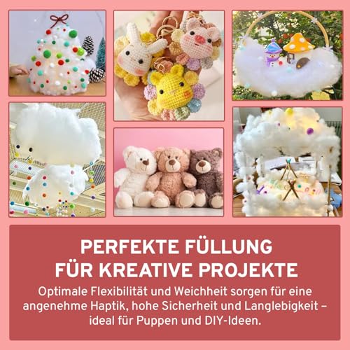 Detalle 2 de Füllwatte 1 kg Weiche Watte & Füllmaterial OEKO-TEX 100 Zertifiziert von Eve Textile GmbH