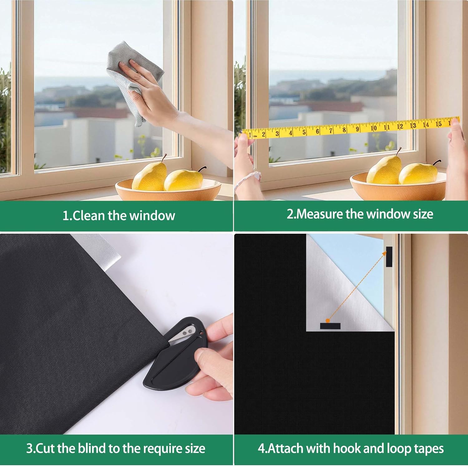 Thumbnail 6 de HuiCloud 100% Blackout Stick-on Blind (Oxford blackout fabric) 200 x 145 cm