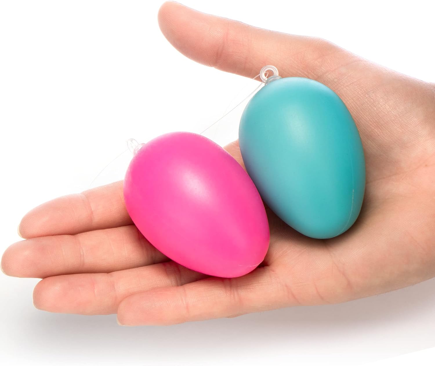 Thumbnail 4 de com-four® 36x Ostereier XL zum Aufhängen, 6 cm – Pastell-Kunststoff-Eier inkl. Aufhänger