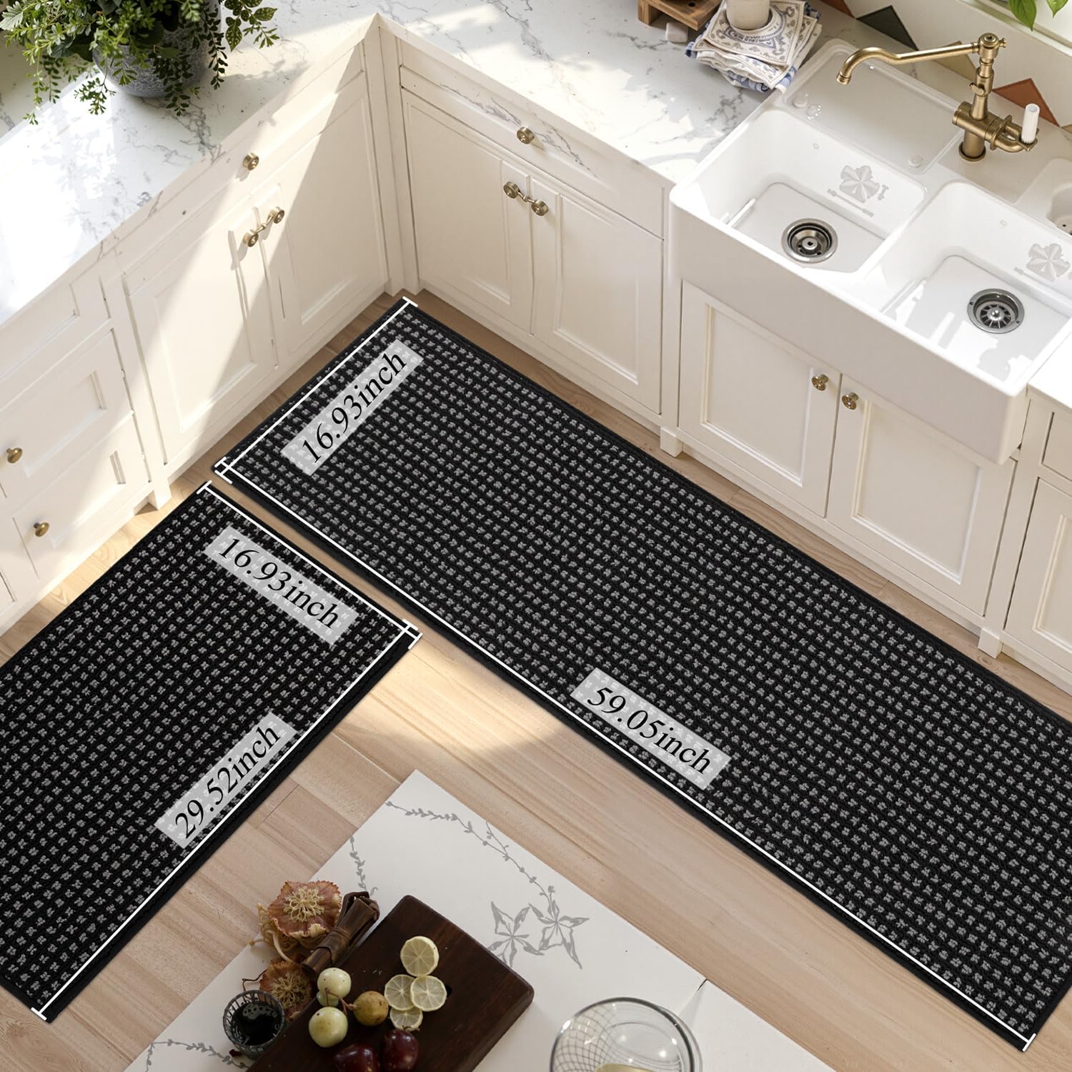 Thumbnail 6 de hicorfe Kitchen Runner Rugs Set of 2 – Non-Slip, Absorbent, Stain-Resistant Kitchen Mats