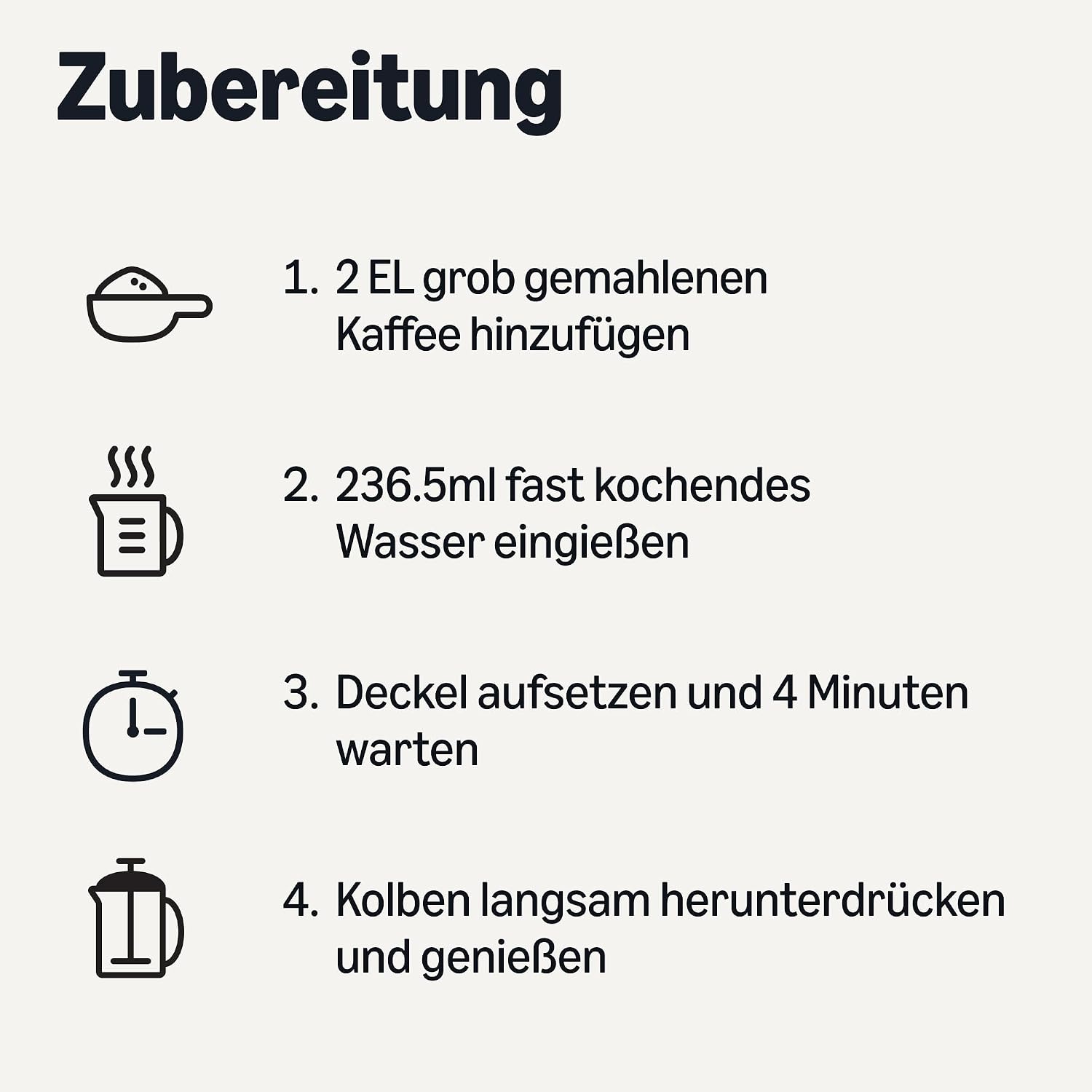 Thumbnail 6 de Amazon Basics French Press-Kaffeebereiter (1 L) aus Borosilikatglas