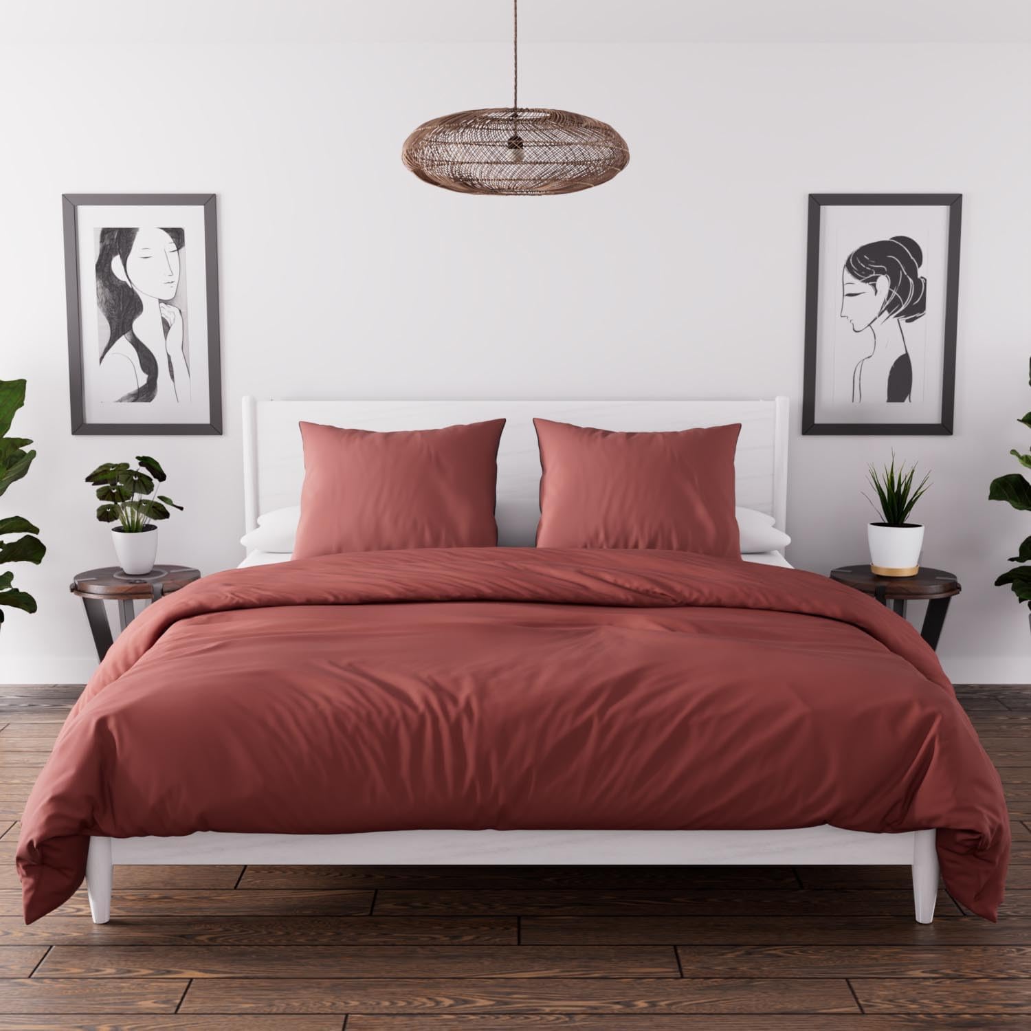 Thumbnail 5 de Intemporel Parure housse de couette en microfibre lavée Boheme Vieux Rose 240x220 cm (Soleil d’Ocre)