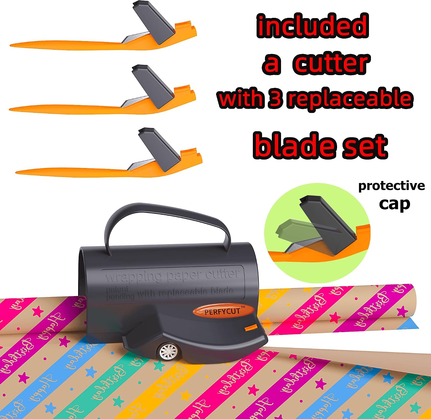 Detalle de perfycut PFC-868 Wrapping Paper Cutter with Retractable Blade and 3 Replacements