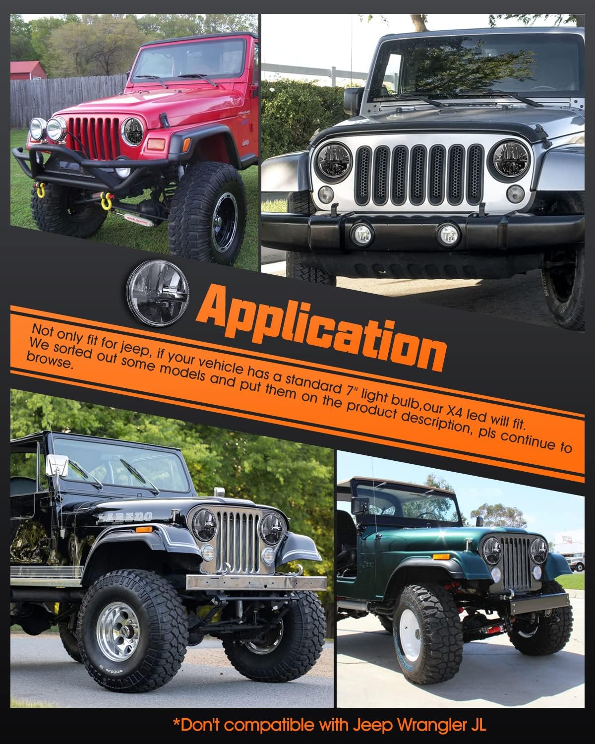 Thumbnail 6 de UNI-SHINE 7-Inch LED Headlights (2-Pack): DOT Approved, Plug-and-Play for Jeep, Miata, and Chevy