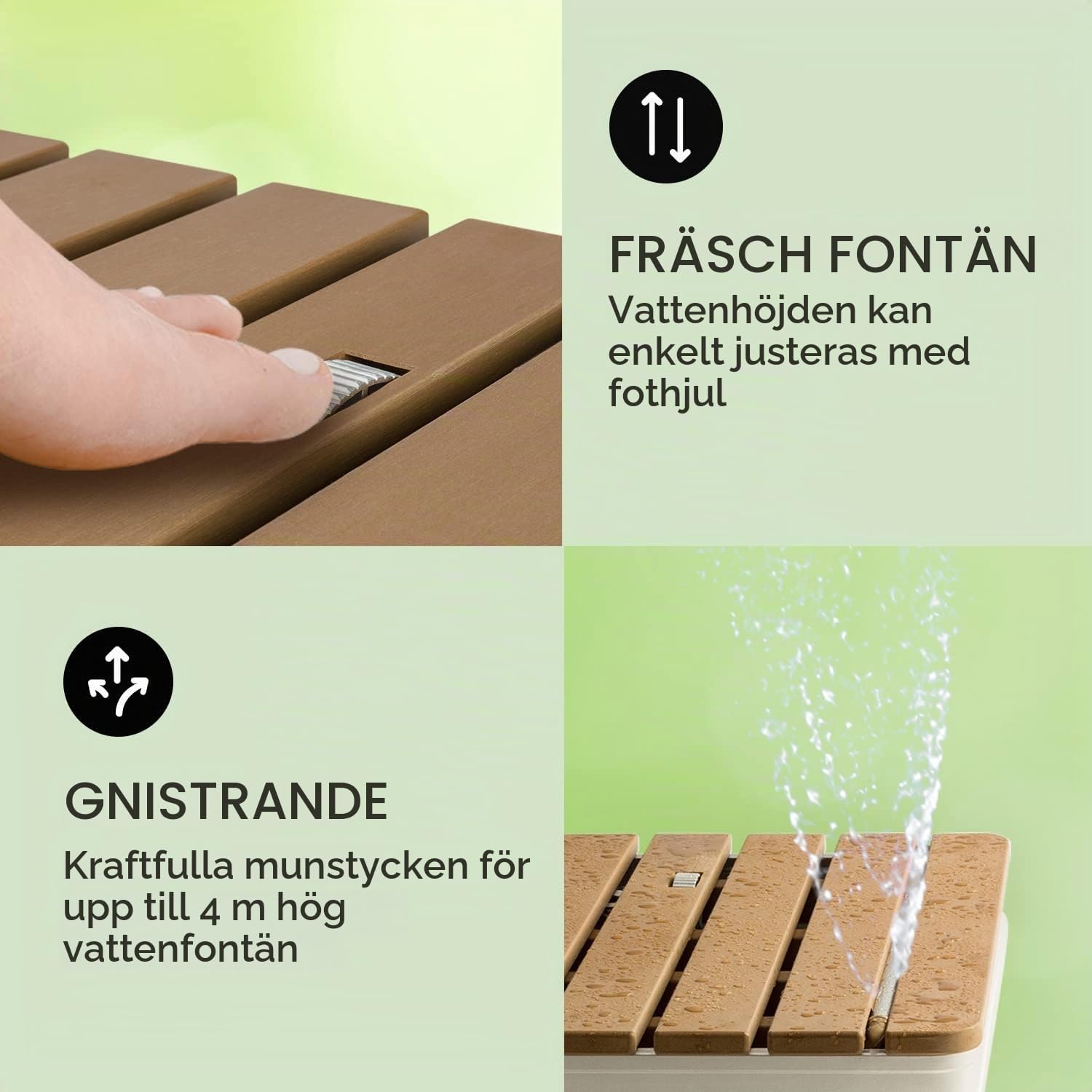 Detalle de Blumfeldt Sumatra Breeze SQ trädgårdsdusch med fotpedal och justerbar stråle