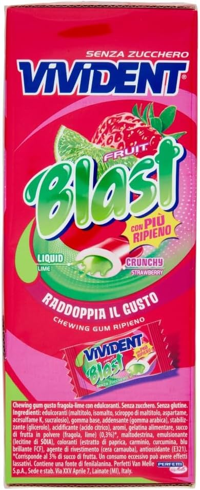 Thumbnail 3 de Vivident Fruit Blast: chewing gum ripieno senza zucchero al gusto Fragola Lime, confezione da 200 pezzi