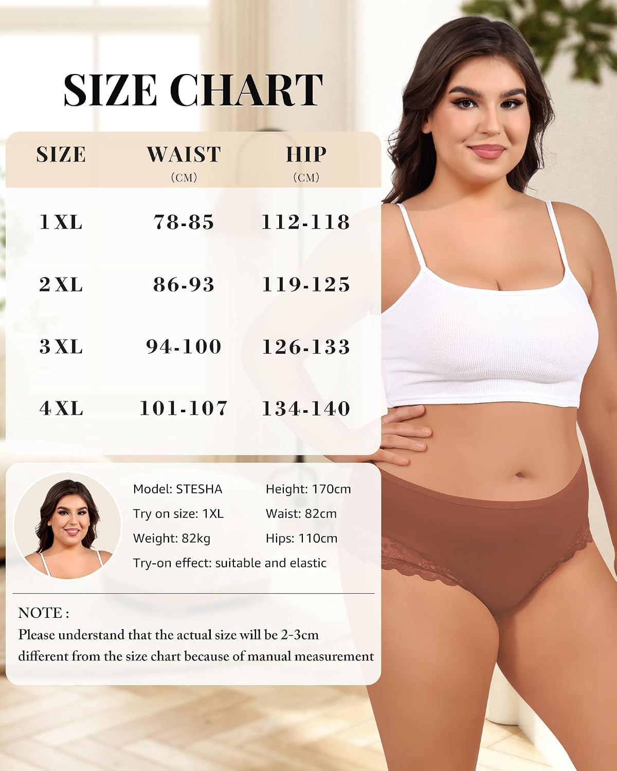 Thumbnail 6 de Culotte grande taille coton dentelle 6 lots