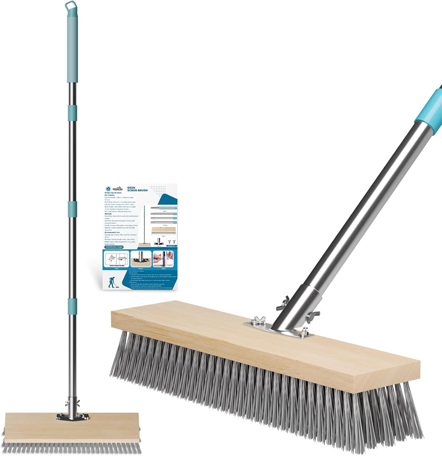 Detalle de InemzTal IT-10305041-30CM-FBA metalen schrobborstel, 30 cm breed