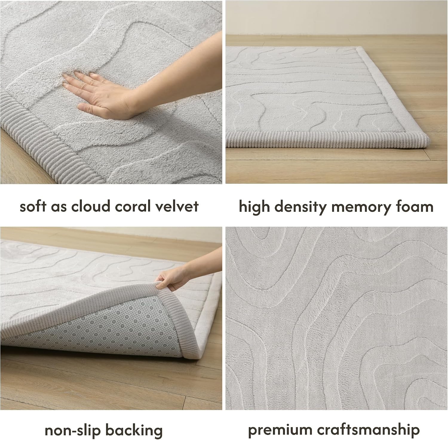 Detalle de Hakuna Matte CloudRise HM-CP3D-200-150-GAG Play Mat, Gray, 60" x 80" x 1