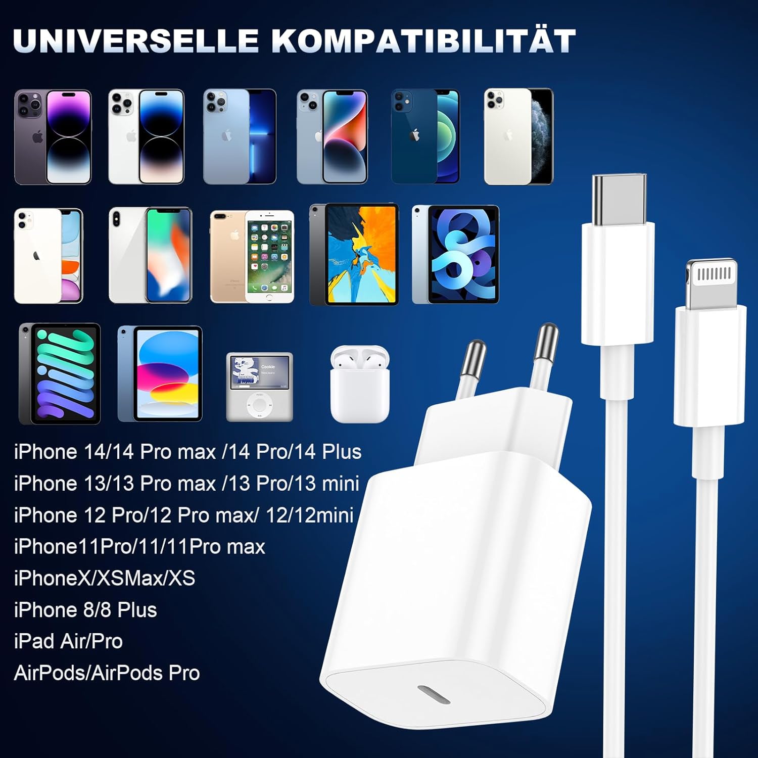 Thumbnail 3 de Apple iPhone Ladekabel 25W MFi-Zertifiziert 2er Pack