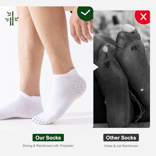 Thumbnail 3 de Niorasen Bamboo Trainer Socks for Men & Women (6 Pairs) – Low Cut White, UK 9–11