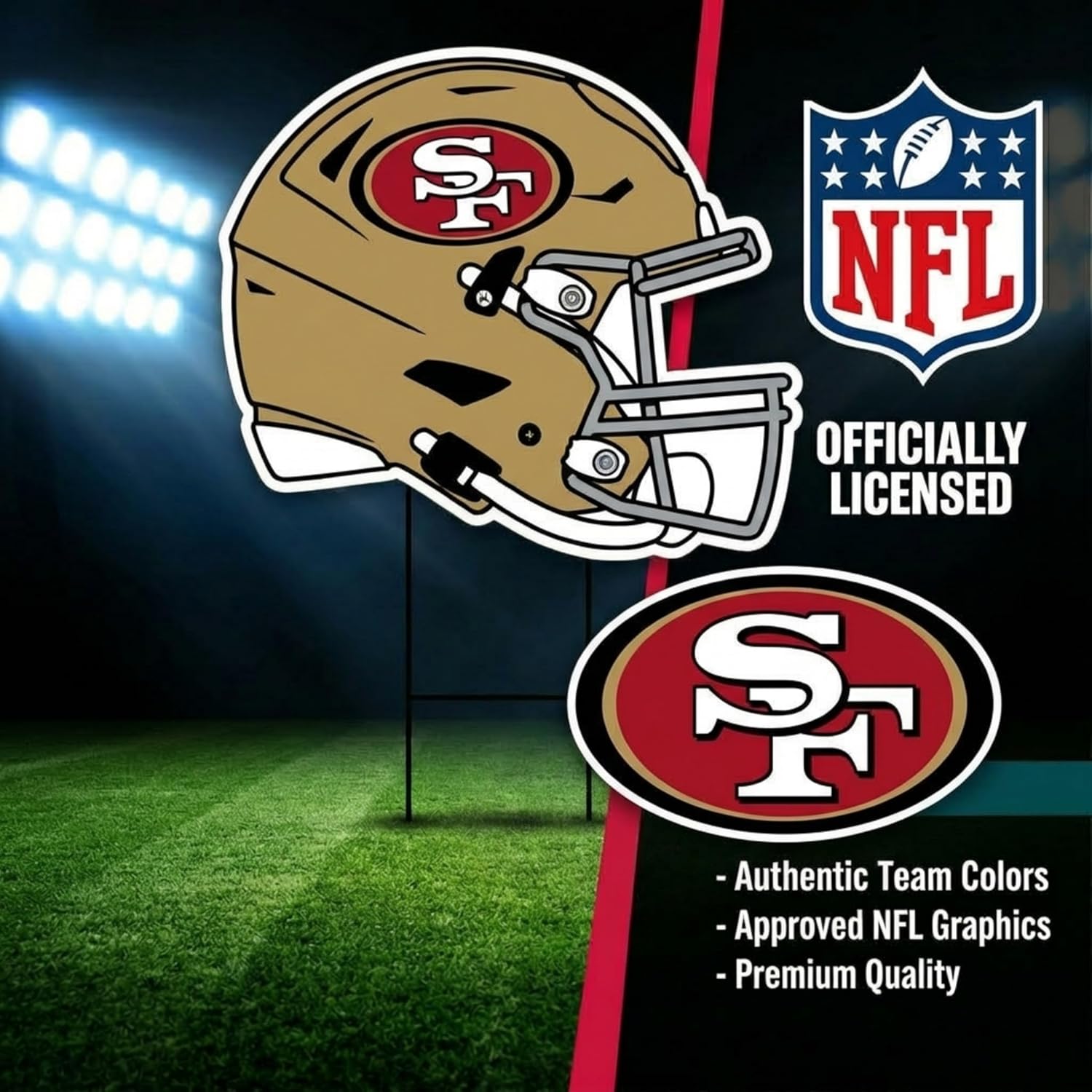 Thumbnail 6 de Proformance Home NFL Logo & Helmet 2-Pack Yard Sign Set (San Francisco 49ers)