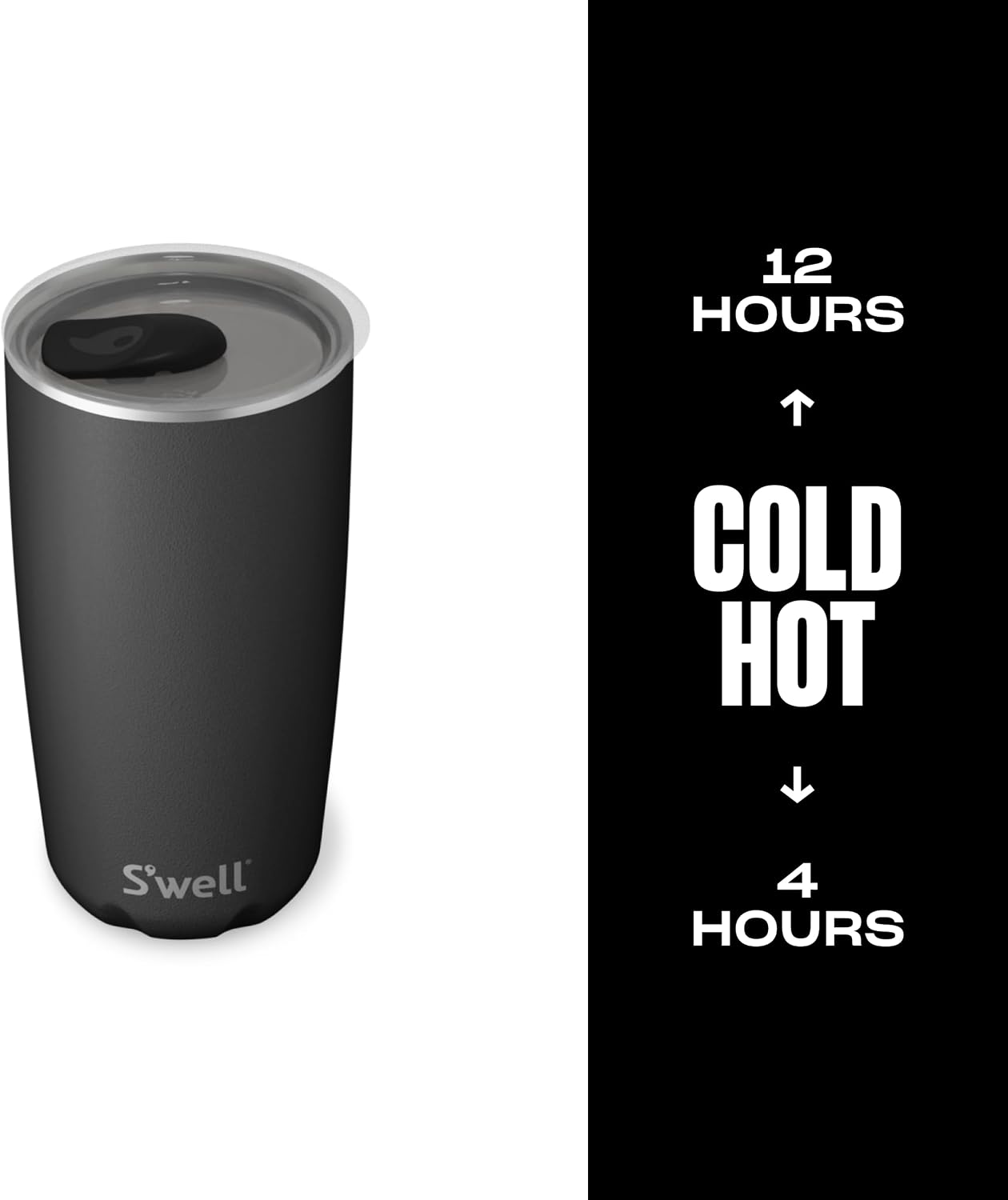 Thumbnail 2 de S'well Onyx 530ml Tumbler with Lid, Triple-Insulated Stainless Steel