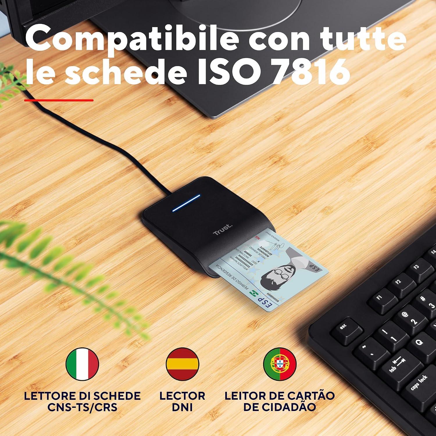 Detalle de Trust Primo lettore smart card 100 cm