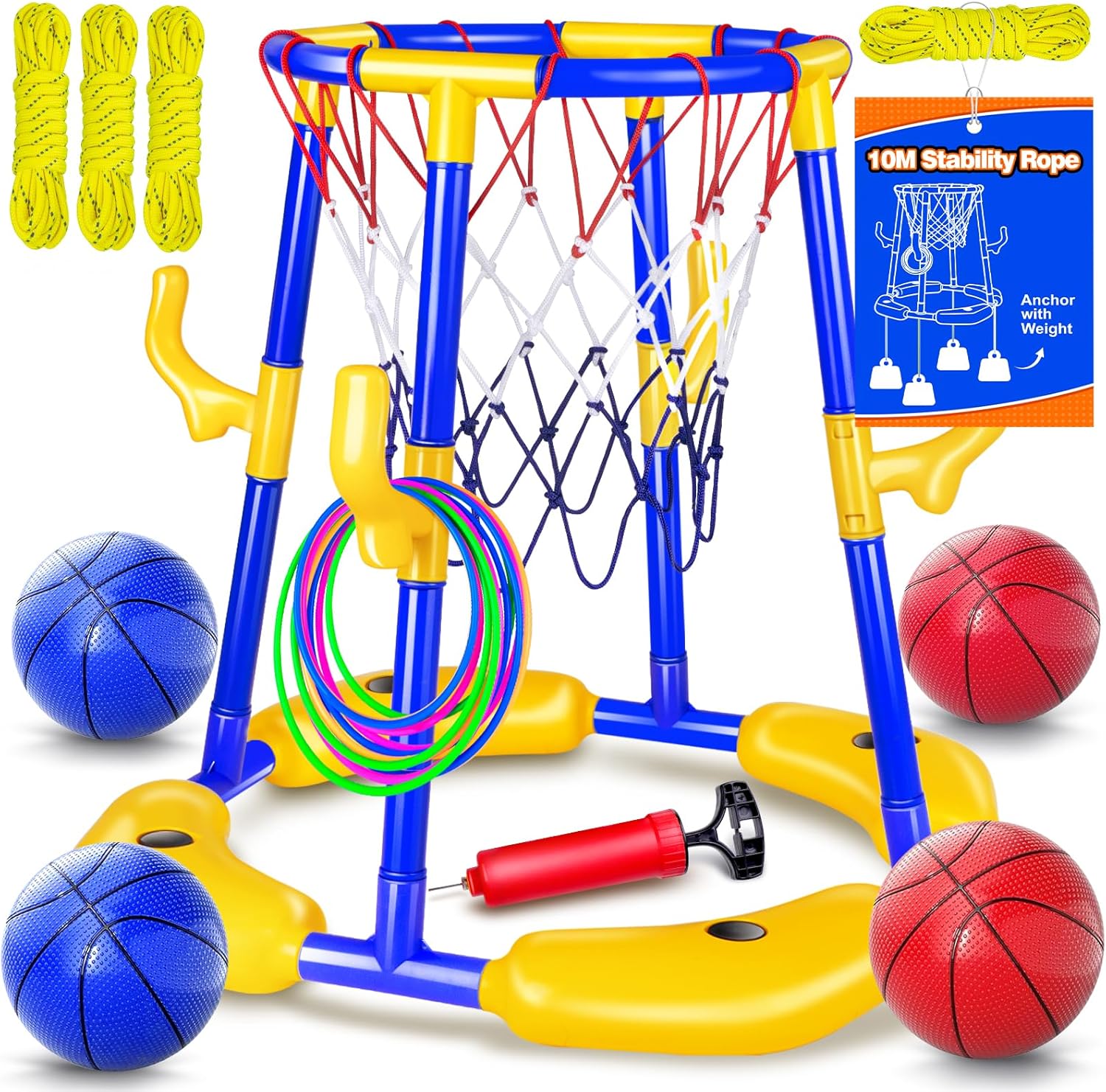 Detalle de Doviden Pool Basketball Hoop Floating with Anti-Tip & Anti-Drift Design