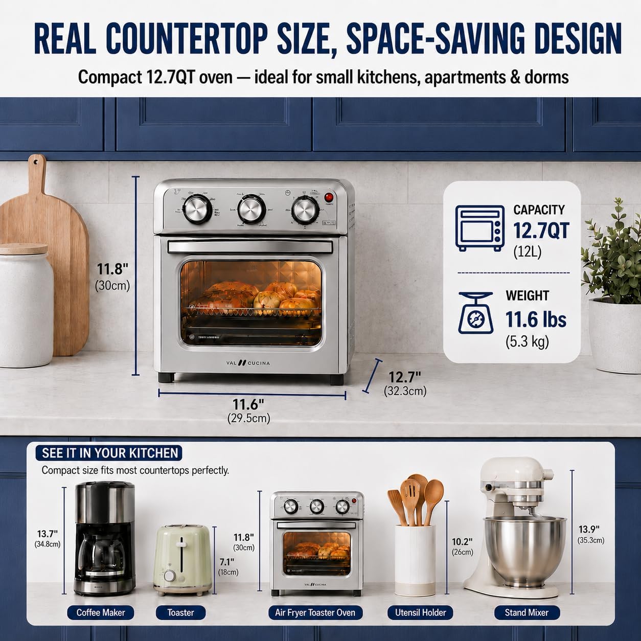 Detalle de VAL CUCINA 6-in-1 Air Fryer Toaster Oven Combo