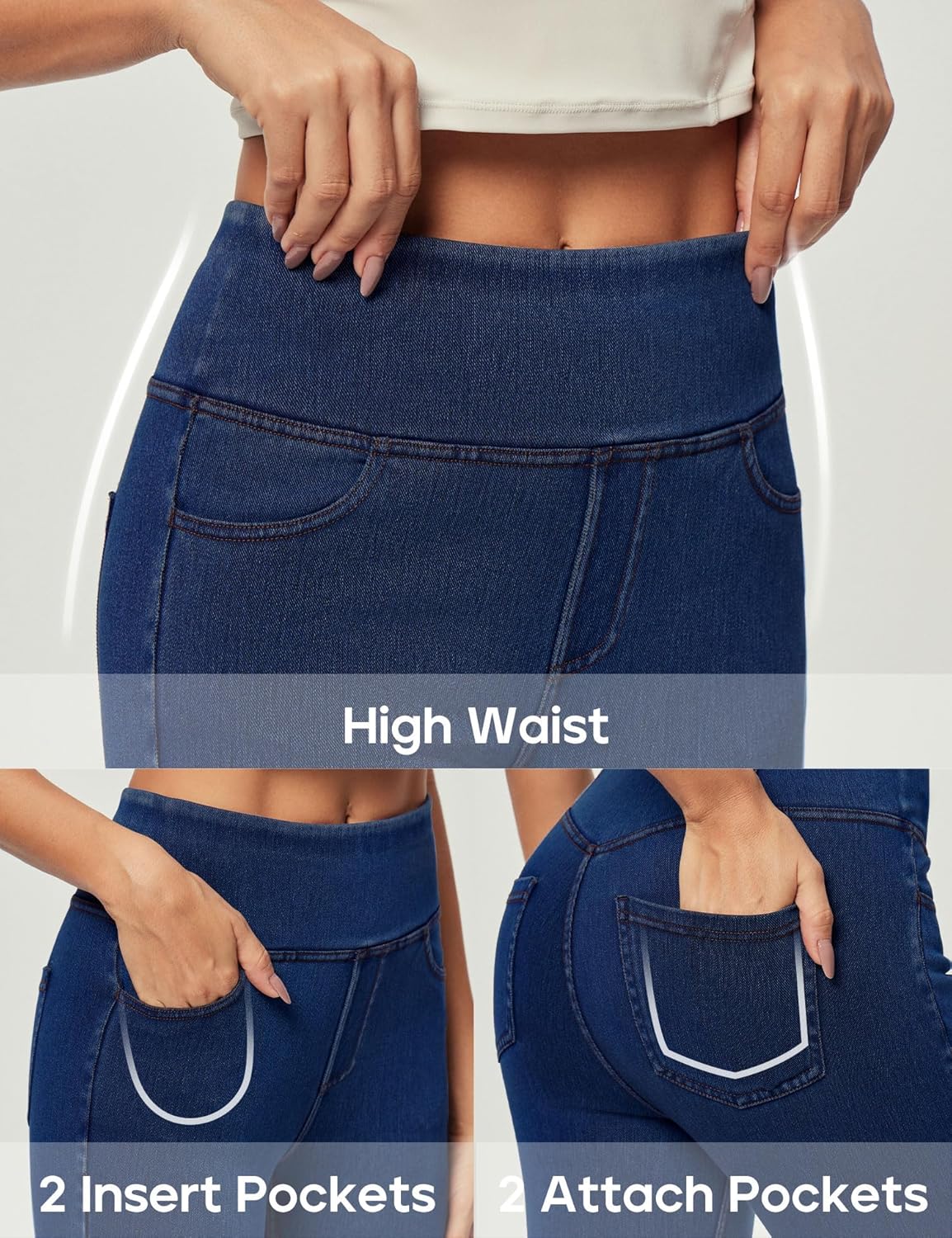 Thumbnail 3 de Heathyoga Stretchy Jeans High Waist Tummy Control