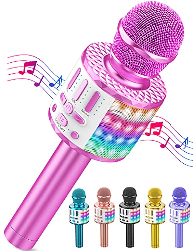 Detalle de Micrófono inalámbrico Bluetooth Karaoke MicQutr: portátil, con luz y altavoz de 6 W para todas las edades