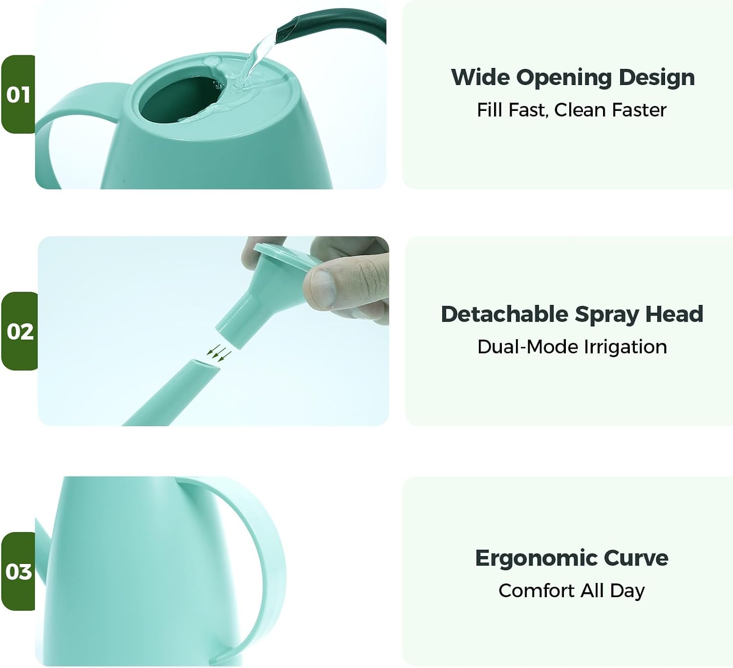 Thumbnail 2 de Bamworld 1.8L Watering Can with Long Spout for Indoor Plants