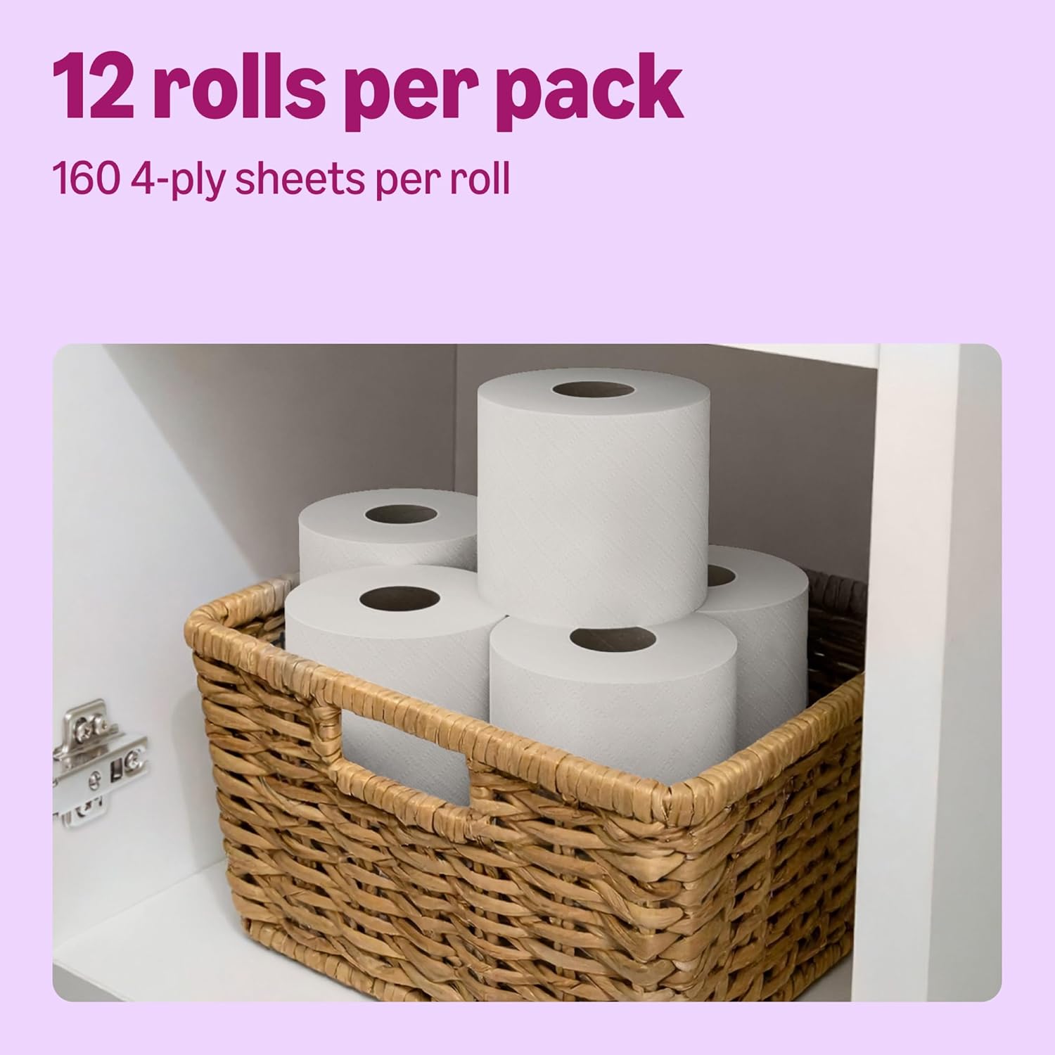 Detalle de by Amazon Ultra Soft Toilet Tissue, 4-ply, 12 Rolls (1 Pack of 12) – FSC Certified, Made in the UK