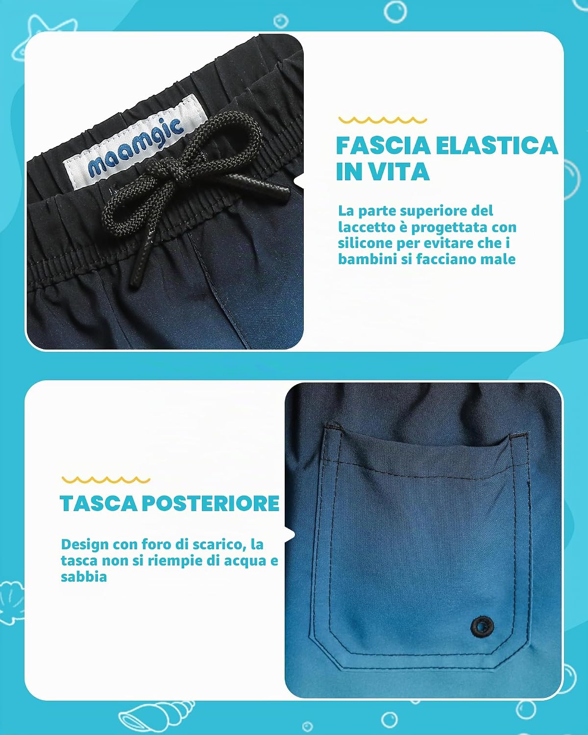 Thumbnail 5 de Maamgic Costume Bambino 2 in 1: costume da bagno 2 in 1 asciugatura rapida con pantaloncini corti e coulisse regolabile per bambini 2–16 anni