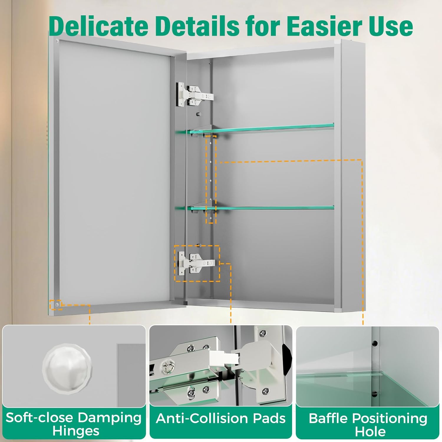 Thumbnail 2 de HABIUBIU 20 x 26 in Medicine Cabinet Mirror