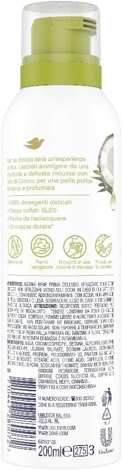 Detalle de Dove Mousse Doccia Olio di Cocco 6×200 ml
