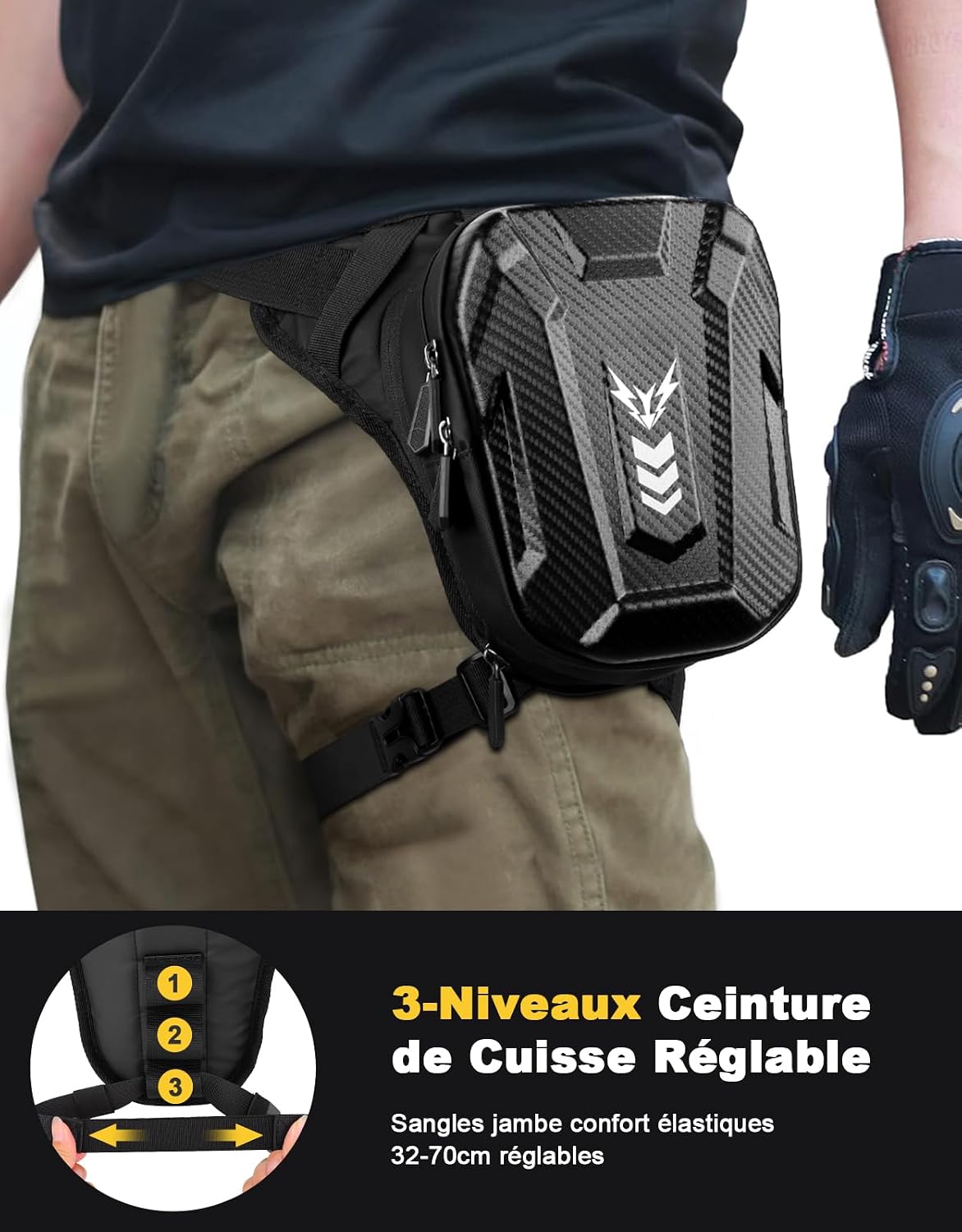 Thumbnail 5 de Rolgno Sacoche de Jambe Moto 6 cm extensible