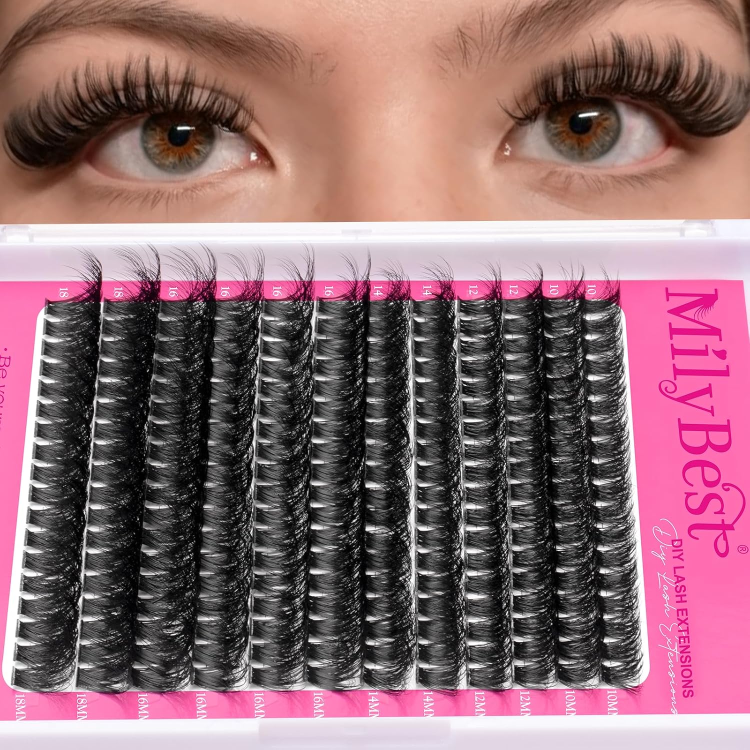 Thumbnail 6 de MilyBest 80D Fluff Lash Cluster Kit, 10–18 mm D-Curl Individual Lashes