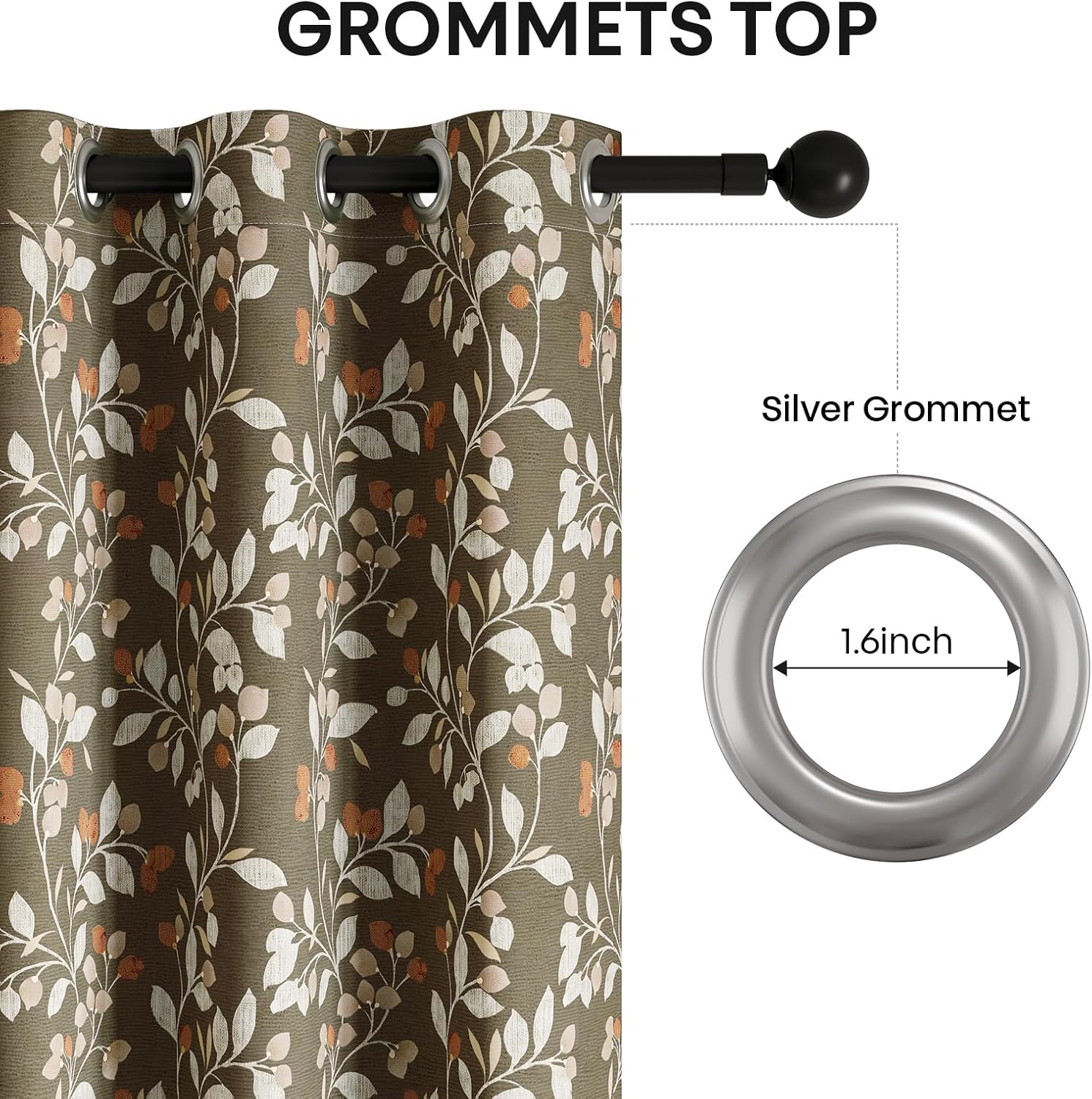 Thumbnail 5 de Vintage Floral Blackout Curtains, 96-Inch
