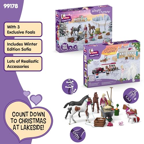 Detalle 1 de schleich HORSE CLUB Calendario de Adviento 2025, 34 piezas 🐴