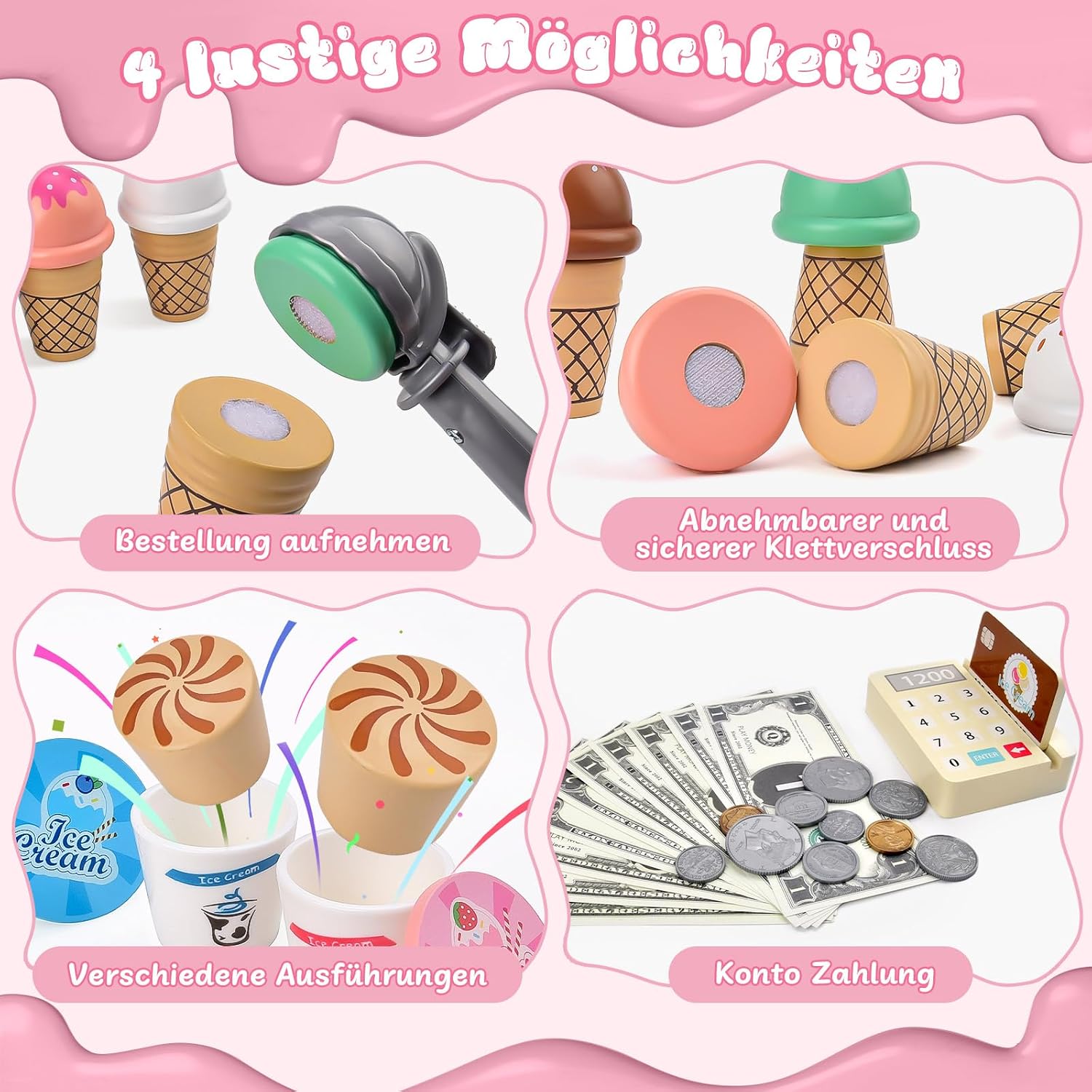 Thumbnail 4 de Qufby Eisdiele aus Holz 46‑teilig