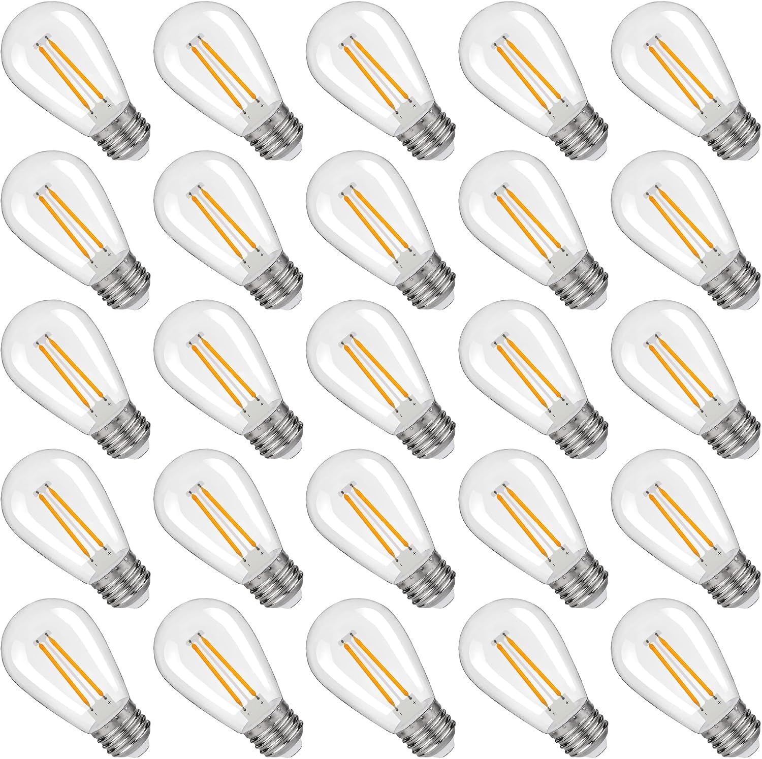 Detalle de Austin Coast S14 LED Bulbs, 2W E26, 2200K Warm White, Shatterproof Plastic
