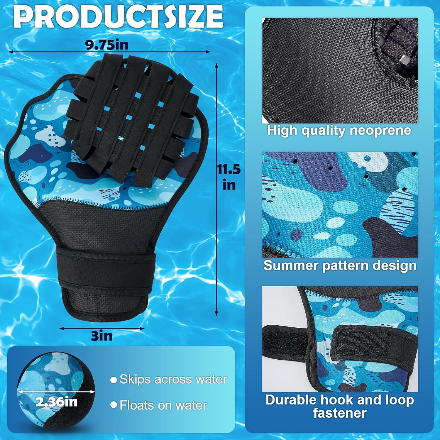 Thumbnail 1 de TTQ Water Baseball Ball and Gloves Set for Pool & Beach Games